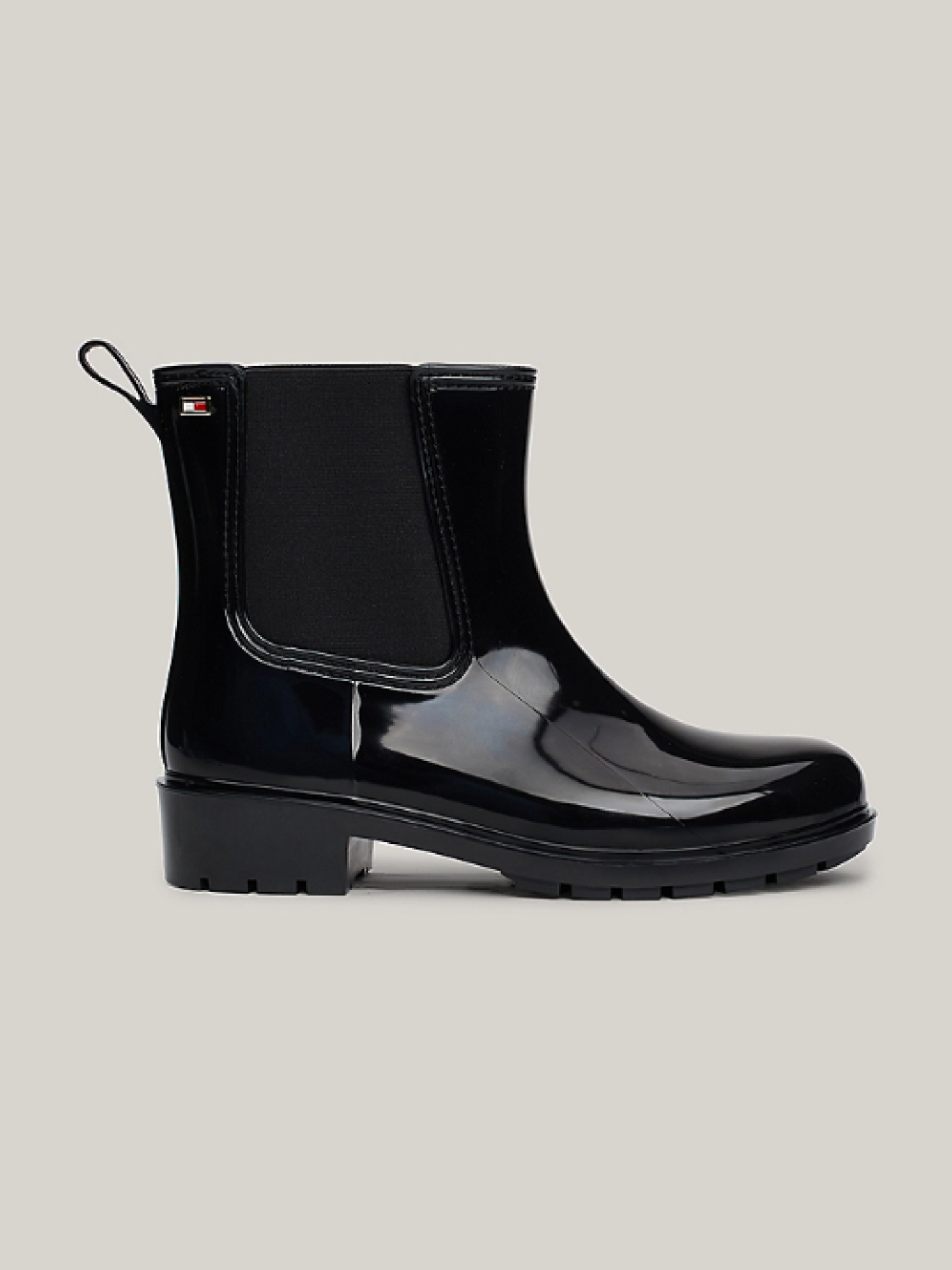 Tommy Hilfiger Patent Cleat Rain Boots - Black