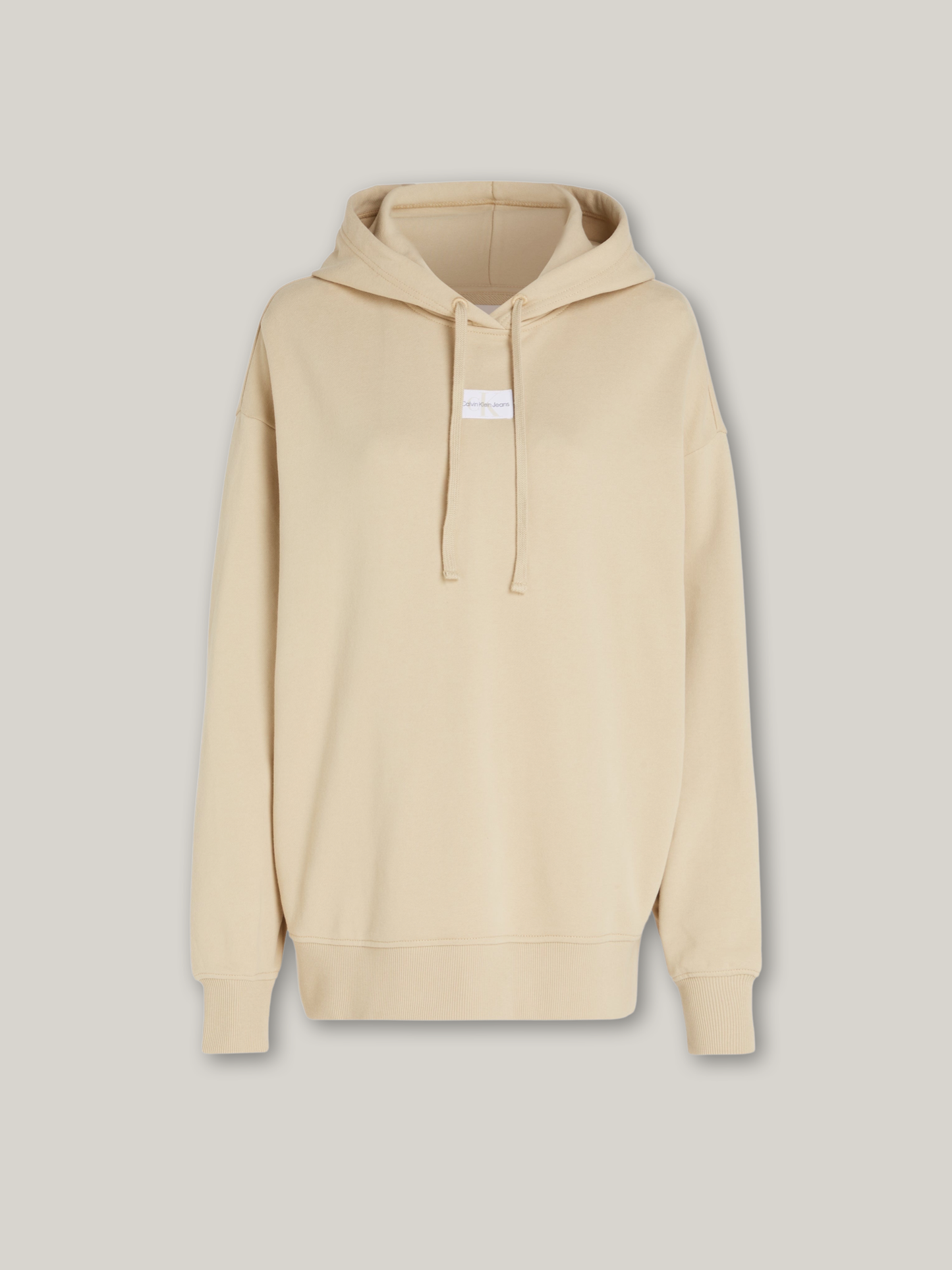 Calvin Klein Jeans - Woven Label Oversized Hoodie - Sand