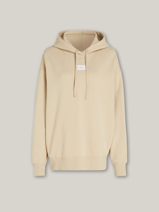 Calvin Klein Jeans - Woven Label Oversized Hoodie - Sand