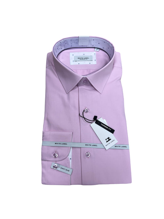 White Label Tapered Plain Pink Lux Shirt