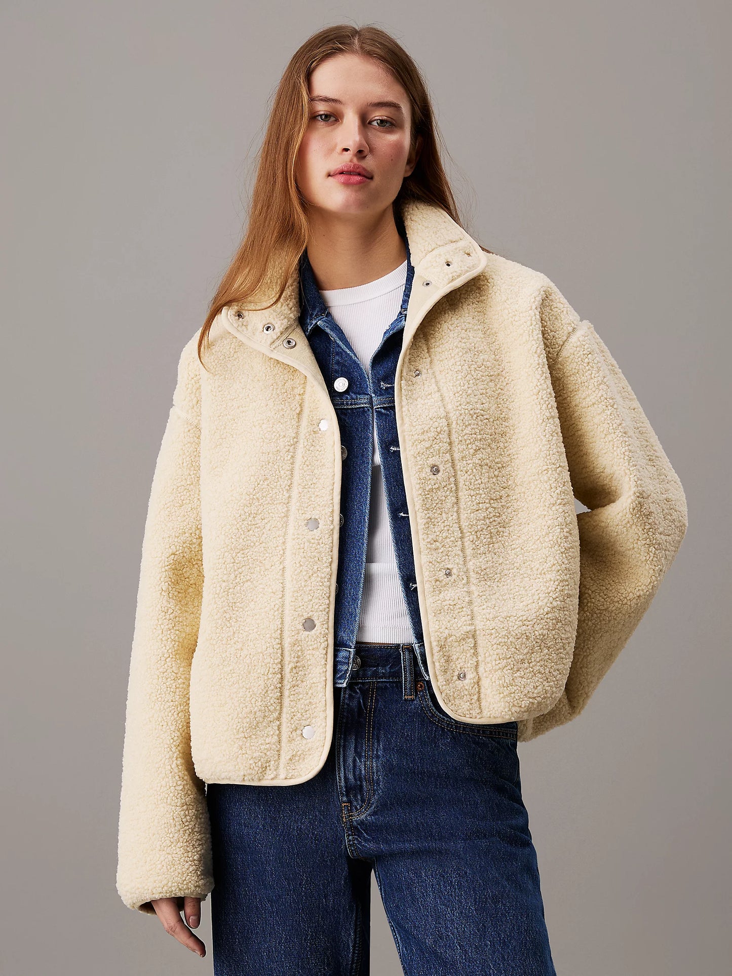 Calvin Klein Jeans - Relaxed Sherpa Shirt Jacket - Harbor Haze