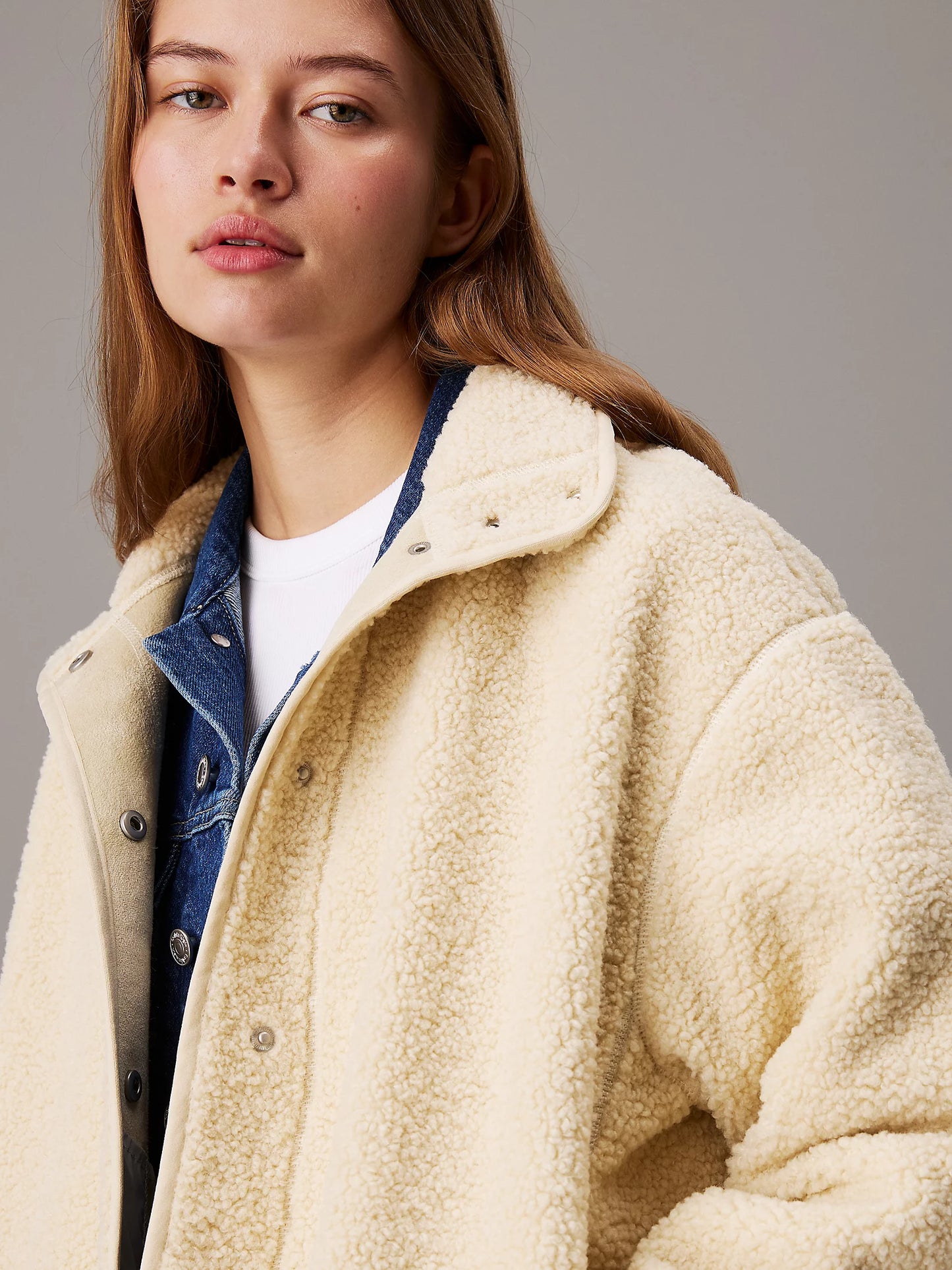 Calvin Klein Jeans - Relaxed Sherpa Shirt Jacket - Harbor Haze