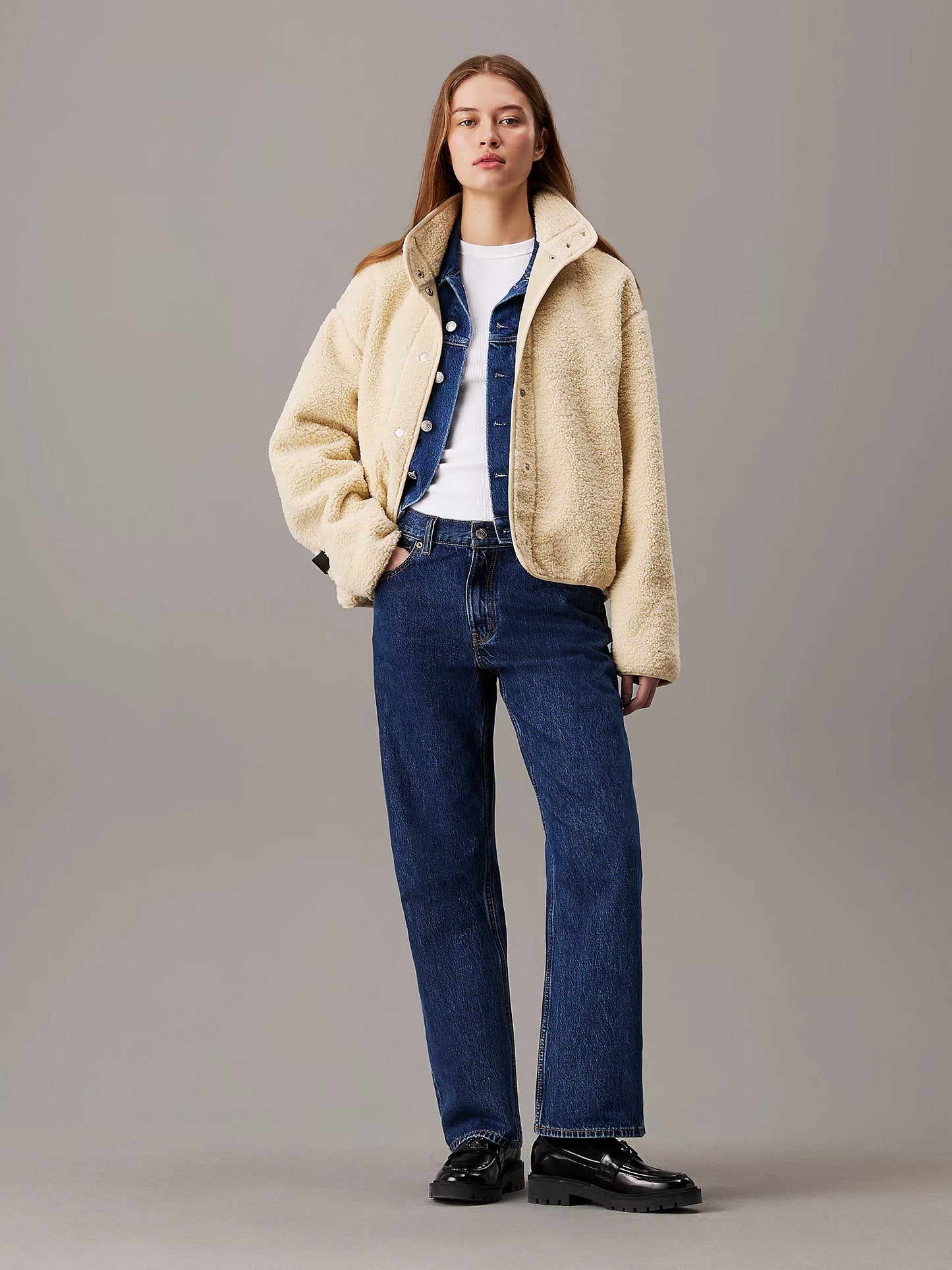 Calvin Klein Jeans - Relaxed Sherpa Shirt Jacket - Harbor Haze