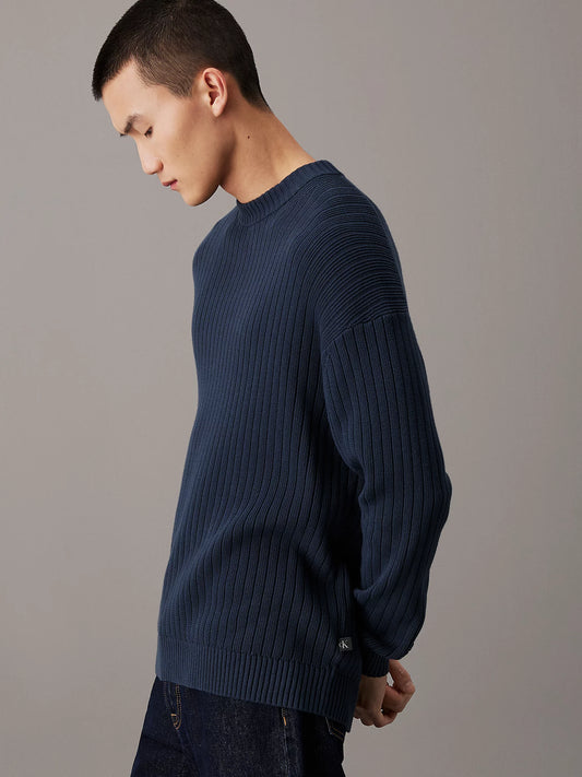 Calvin Klein Jeans - Relaxed Ribbed Cotton Jumper - Ink