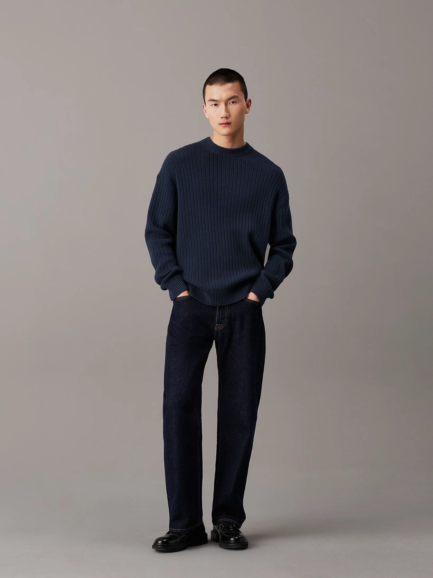 Calvin Klein Jeans - Relaxed Ribbed Cotton Jumper - Ink