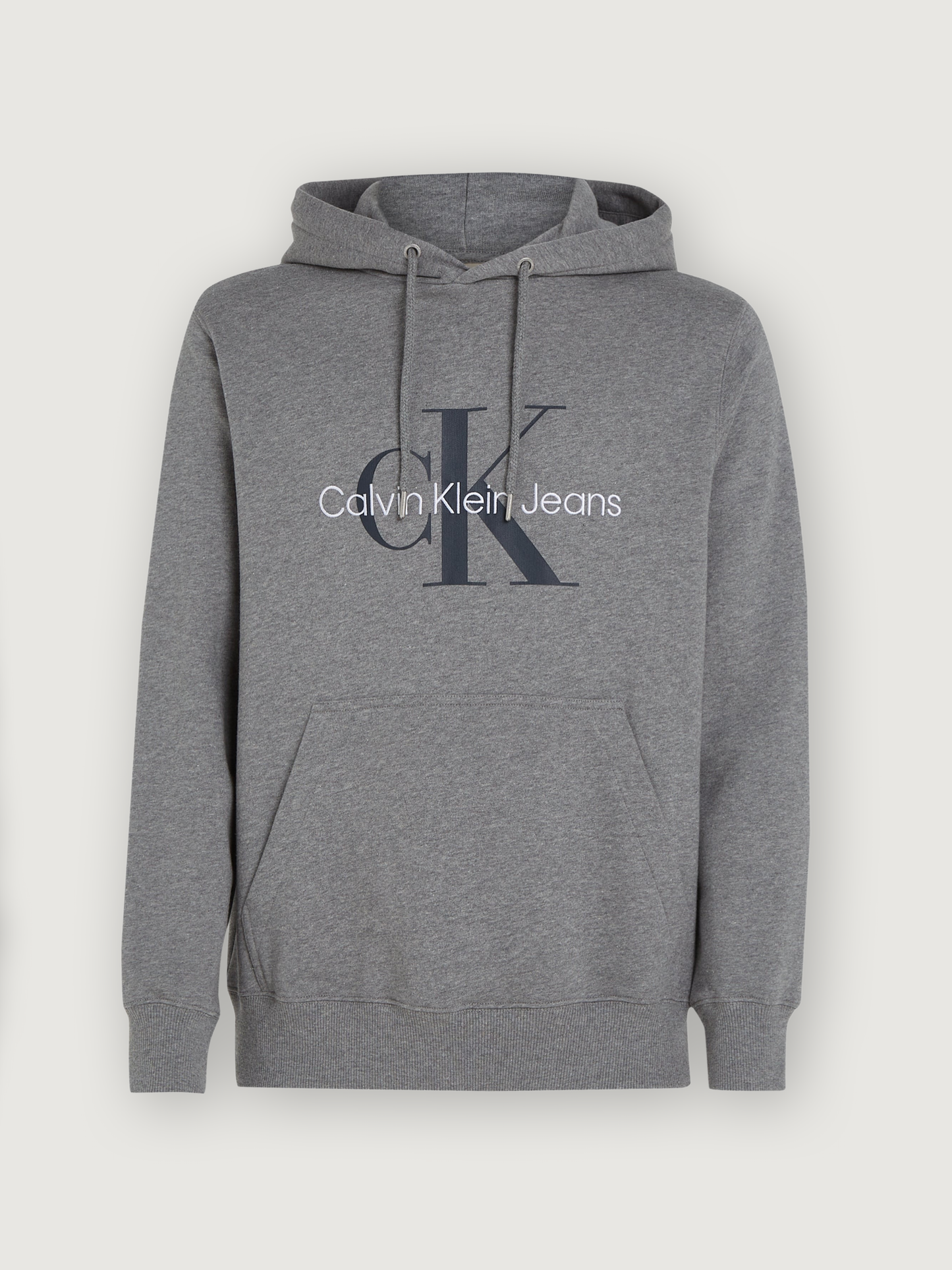 Calvin Klein Jeans - Seasonal Cotton Fleece Monologo Hoodie - Grey