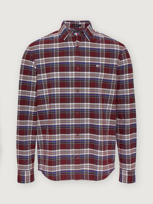 Regular Oxford Check Shirt - Deep Rouge