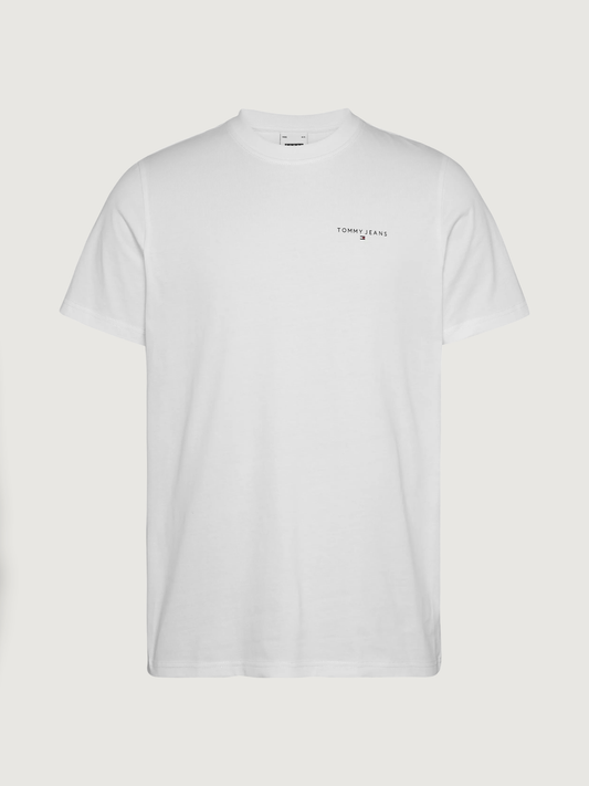 Slim Linear Chest Logo Tee - White