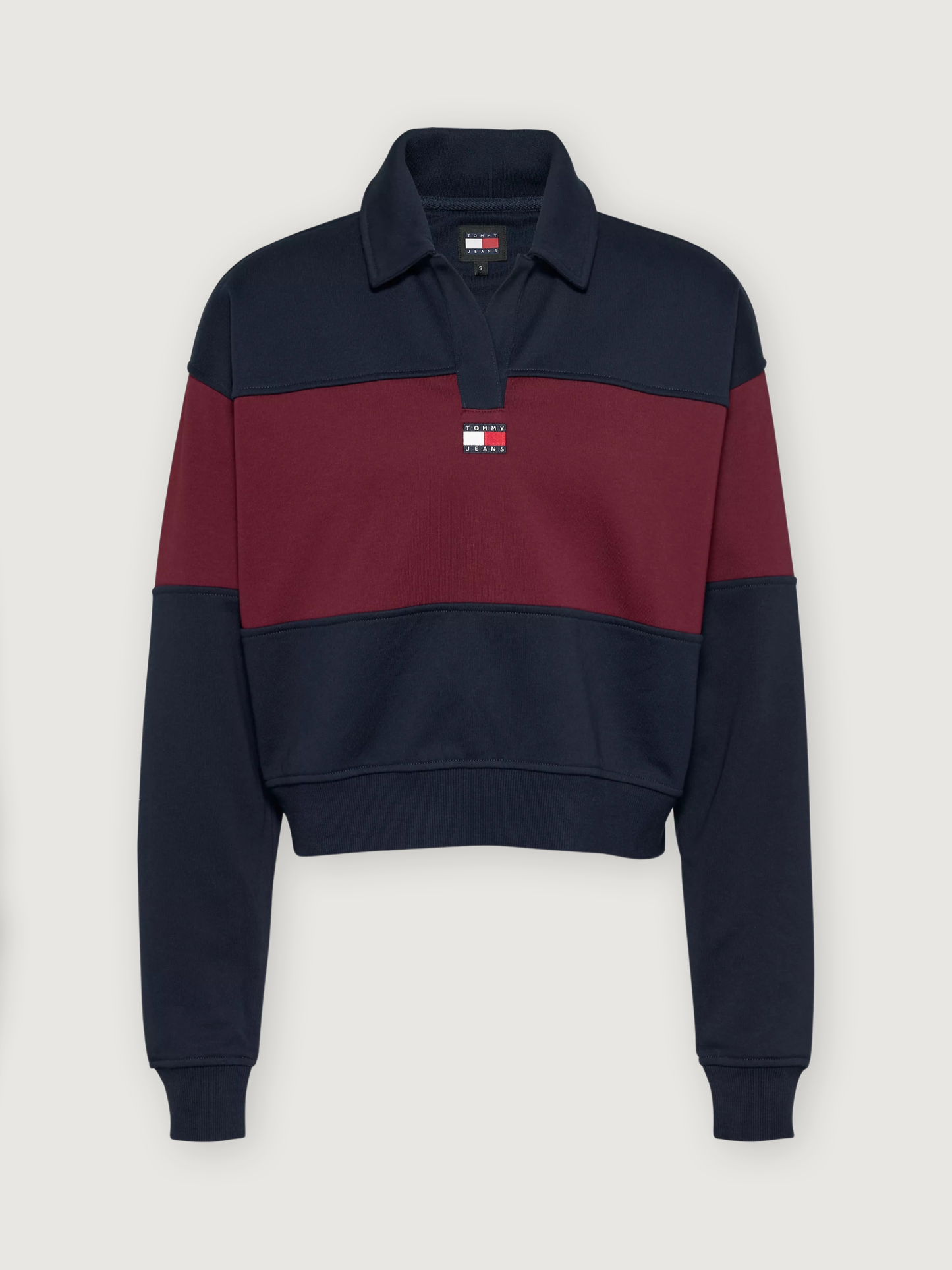 Block Stripe Rugby Sweatshirt - Dark Night Navy/Deep Rouge