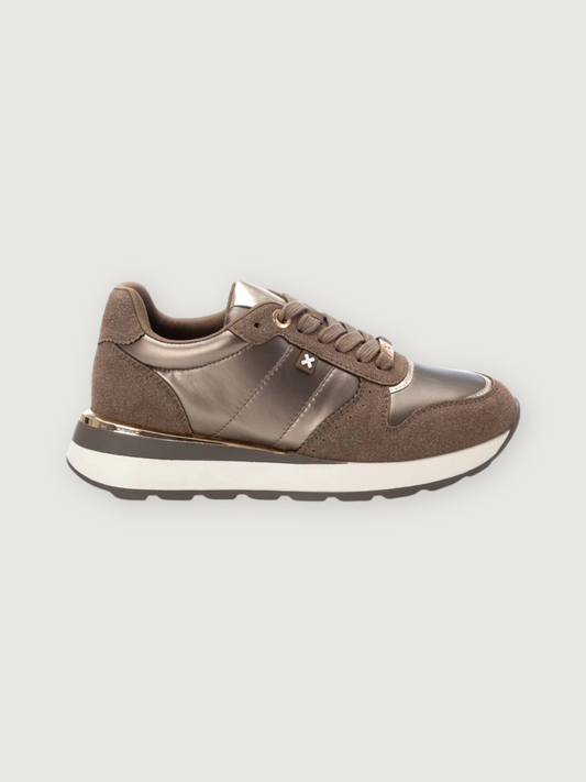 XTI - 142965 Mixed Textile Sneaker - Taupe