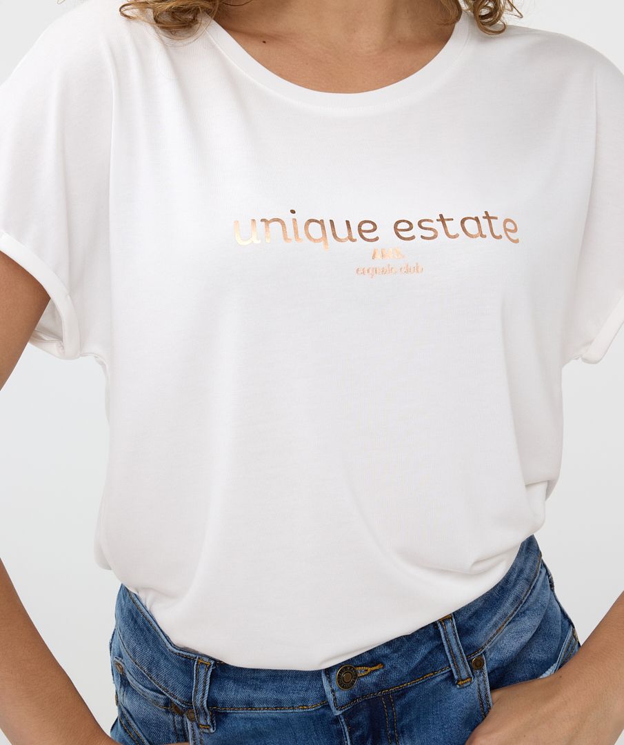 EsQualo - ‘Unique Estate’ Modal T-Shirt - Off White