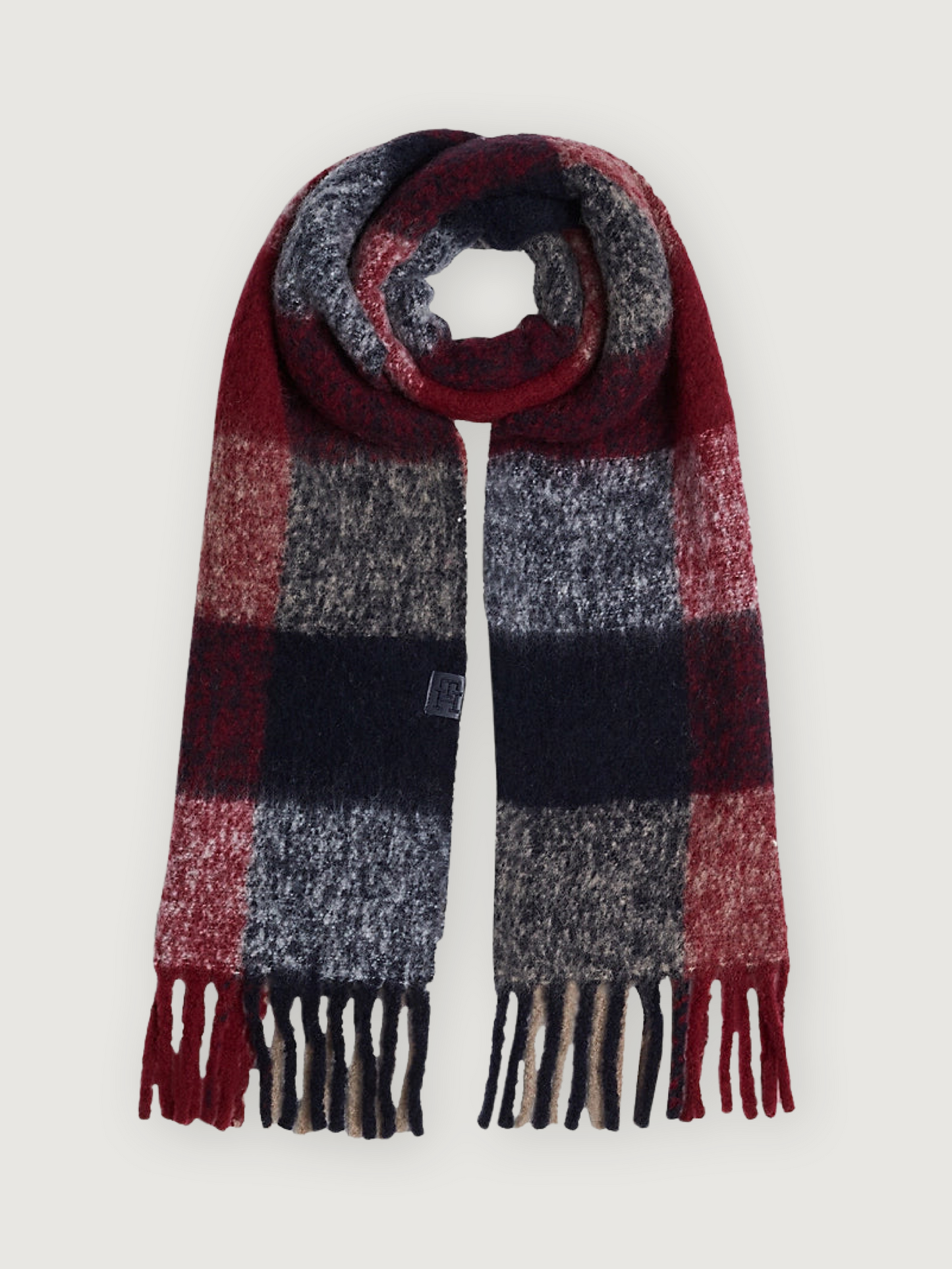 Tommy Hilfiger - Mixed Check Fluffy Wool Blend Scarf - Corp Mix