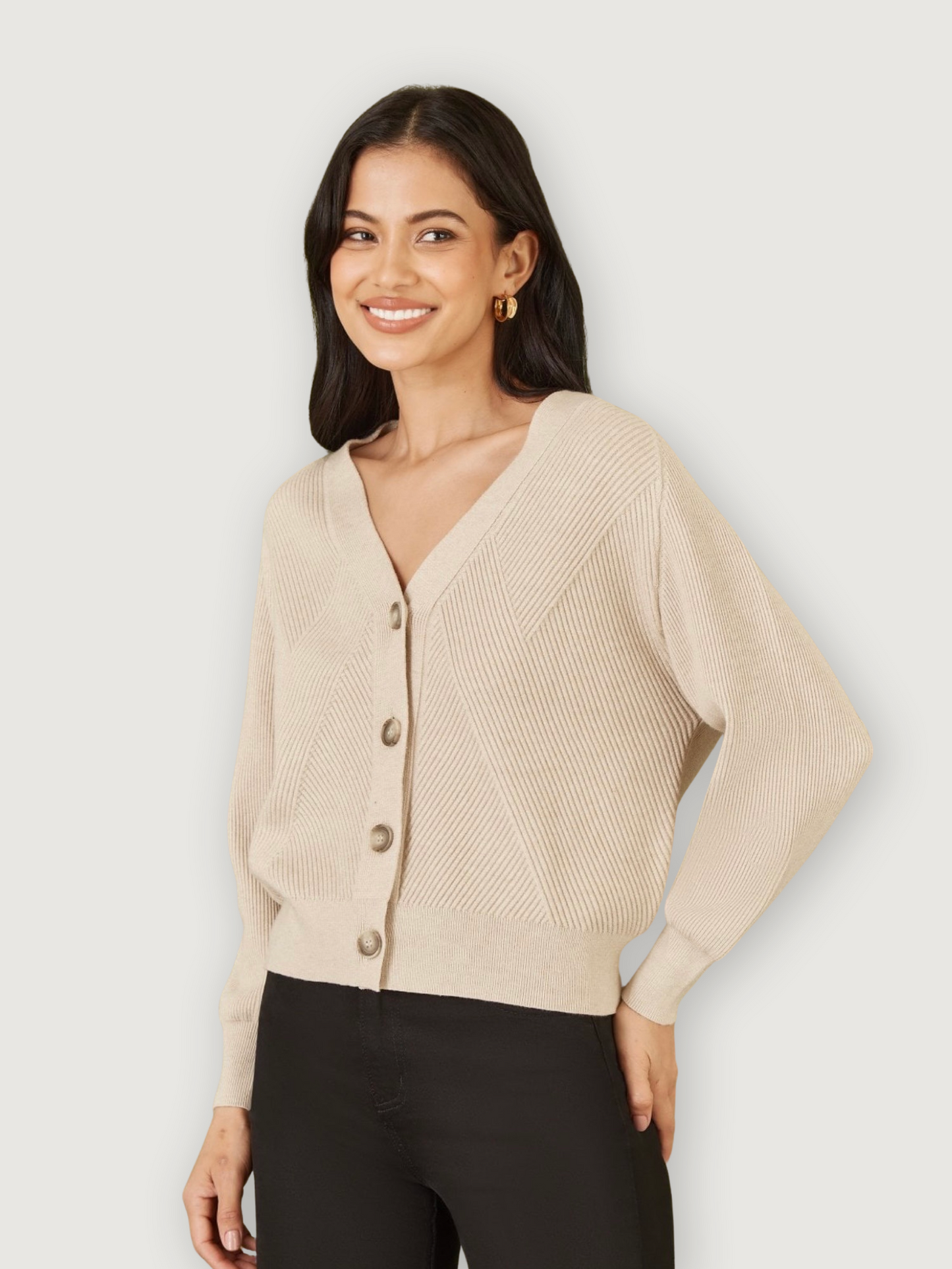 Yumi - Relaxed Fit Cardigan - Oatmeal