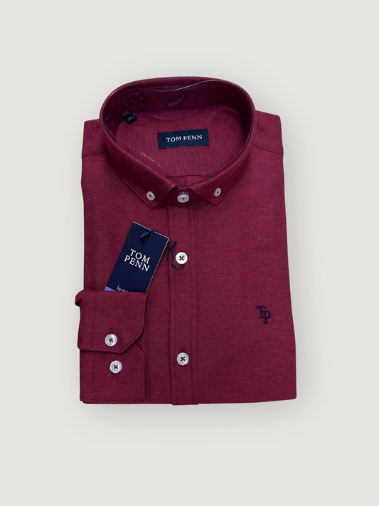 TP330 Long Sleeve Button Down Shirt - Claret