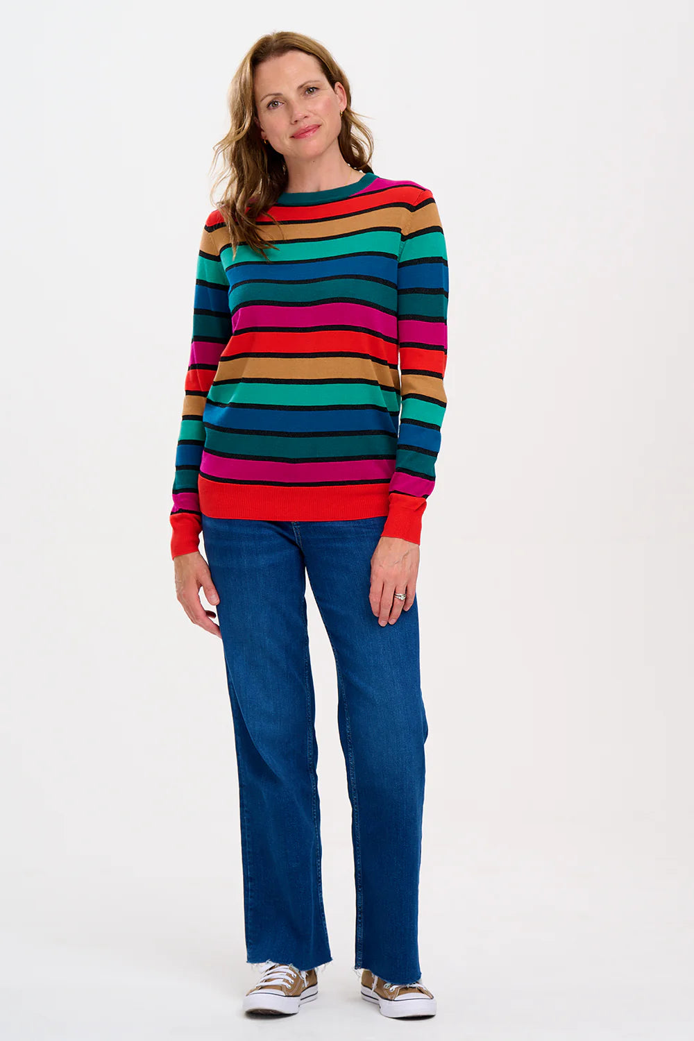 Sugarhill Brighton - Astrid Jumper - Multi, Rainbow Stripes