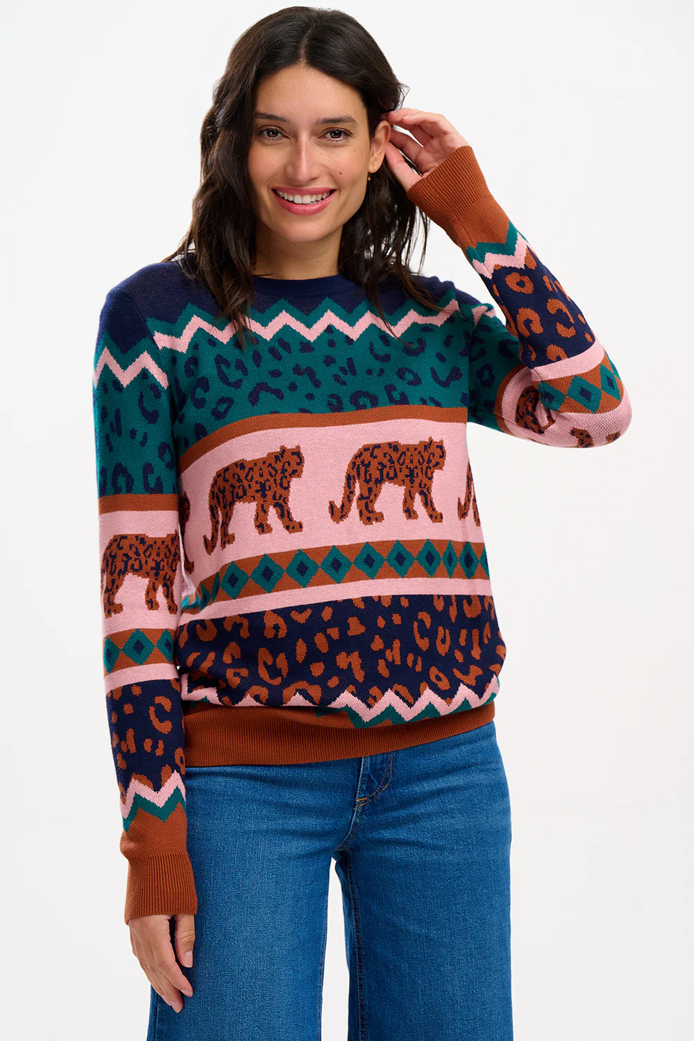 Sugarhill Brighton - Rosie Jumper - Multi, Leopard Love