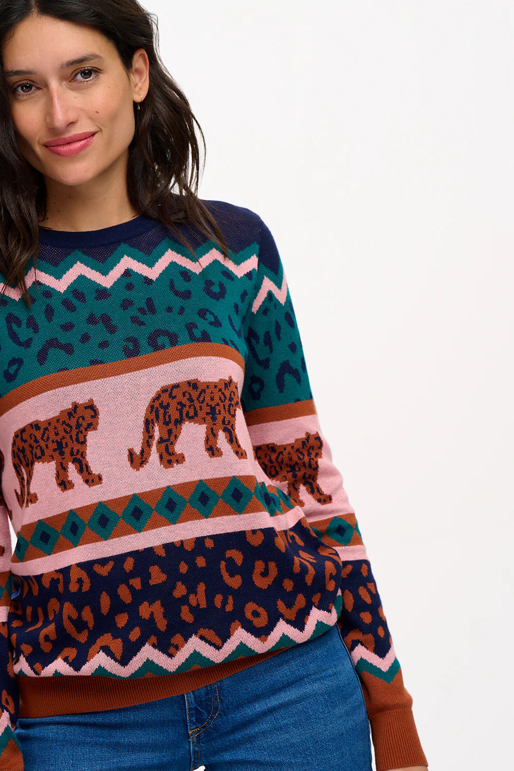 Sugarhill Brighton - Rosie Jumper - Multi, Leopard Love