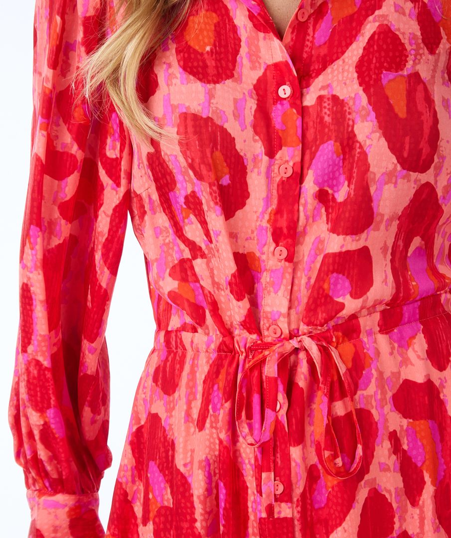 EsQualo Fancy Leopard Dress - Pink