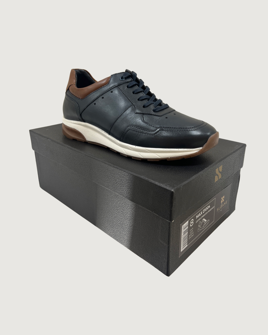 Sloane - Max Combination Lace-Up Trainer - Tan/Navy