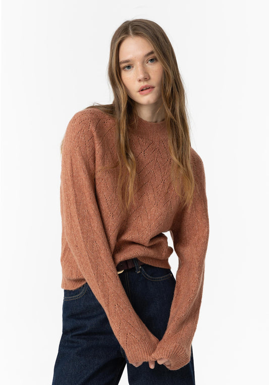 Erato Cutwork Knit Sweater - Rust