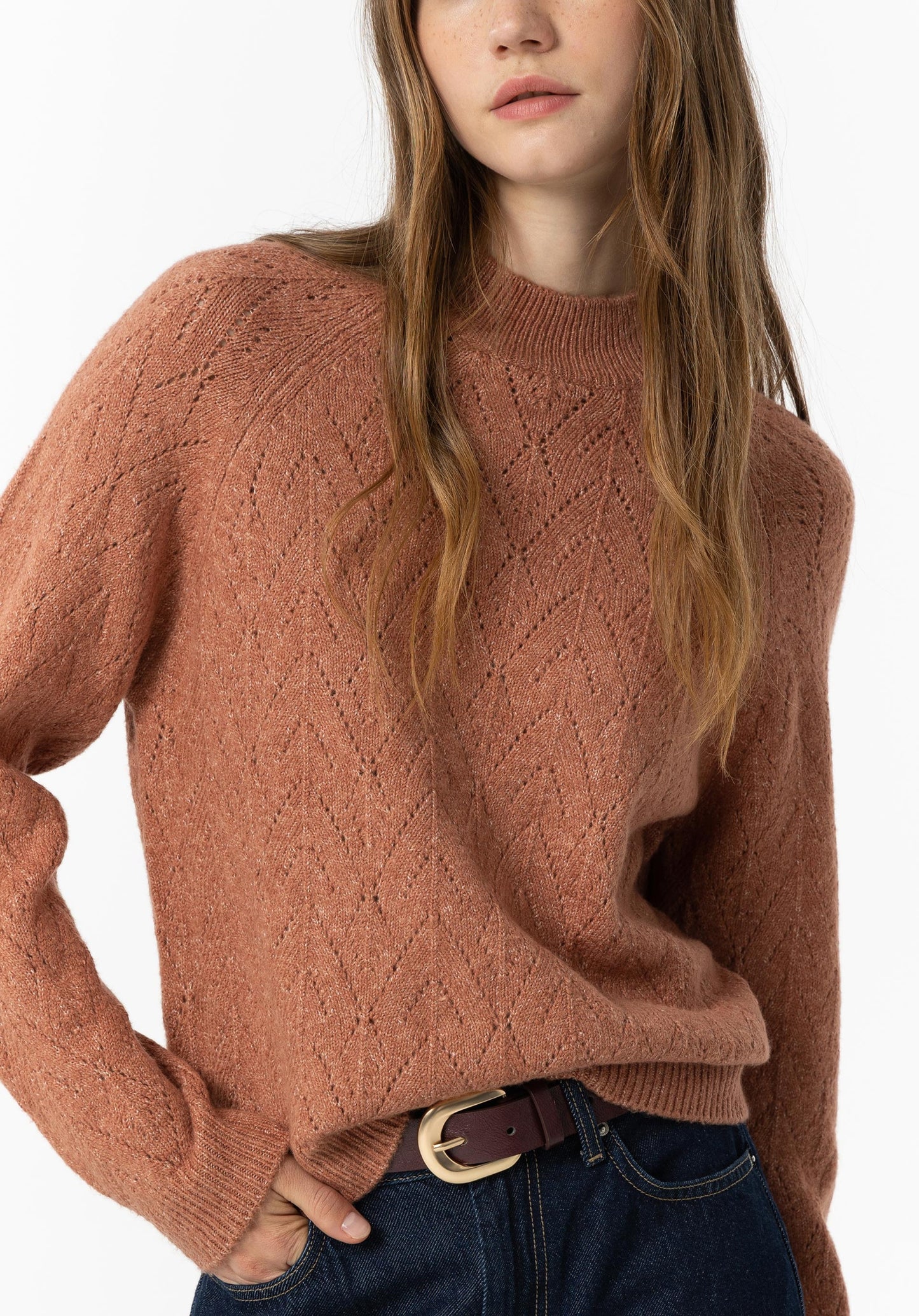 Erato Cutwork Knit Sweater - Rust