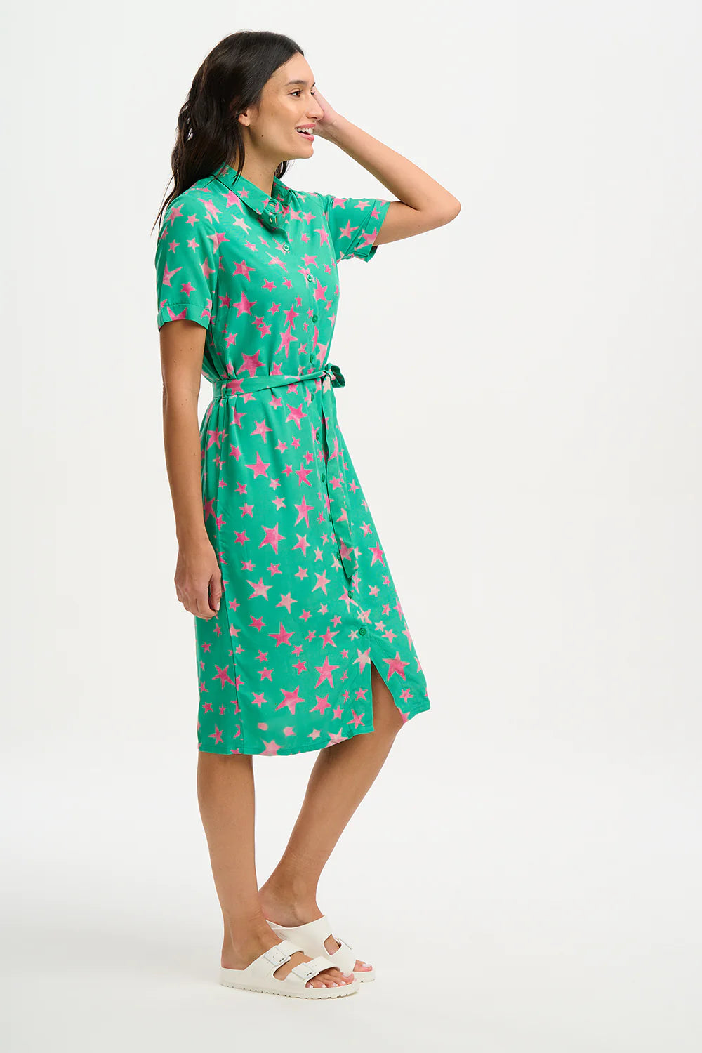 JANICE BATIK MIDI SHIRT DRESS