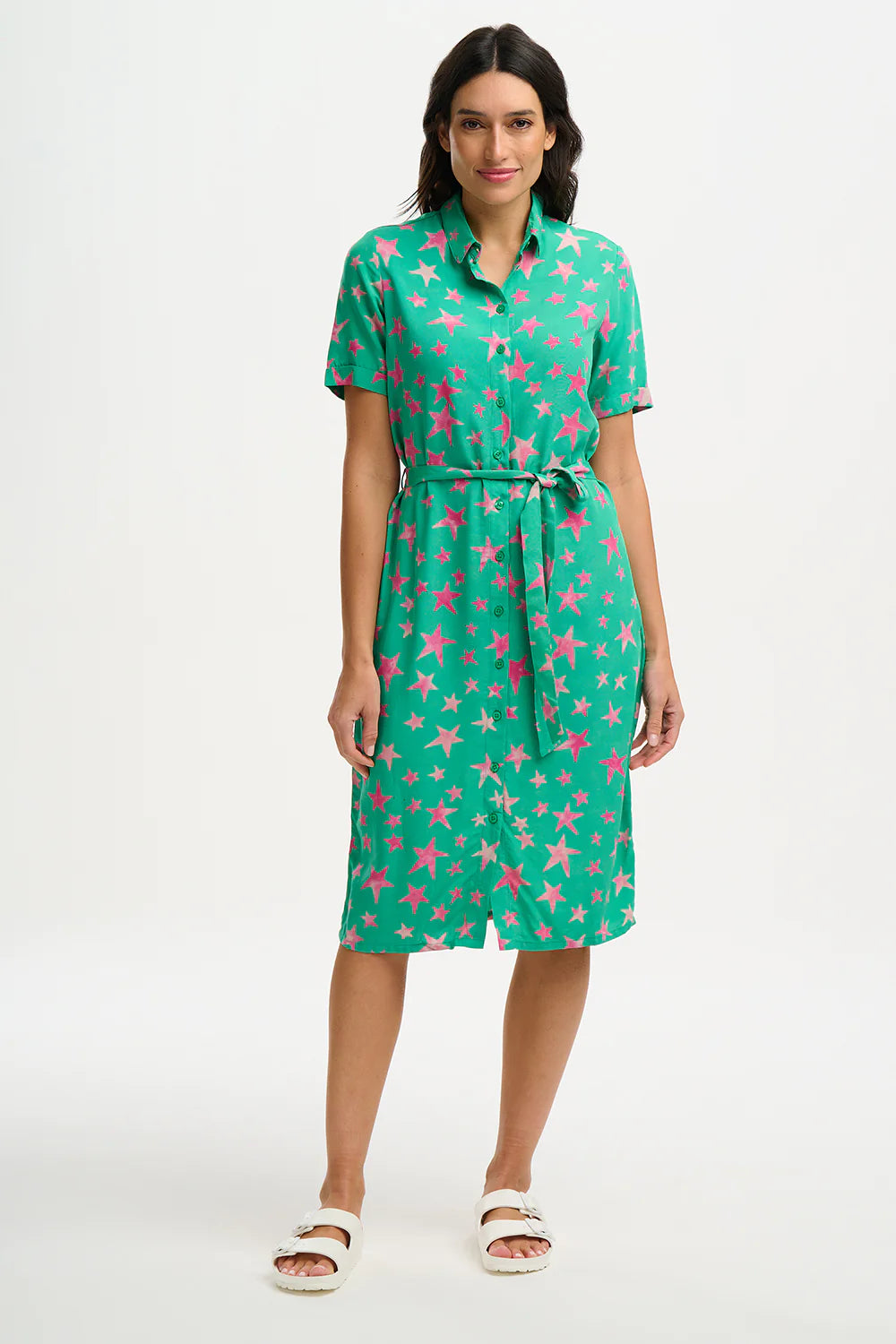 JANICE BATIK MIDI SHIRT DRESS