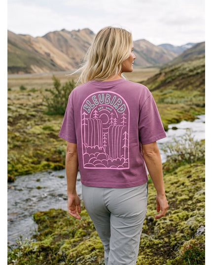 Cascade Cropped Tee - Berry