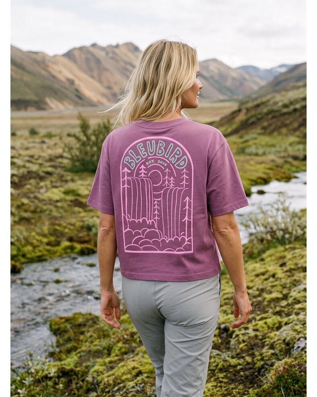 Cascade Cropped Tee - Berry