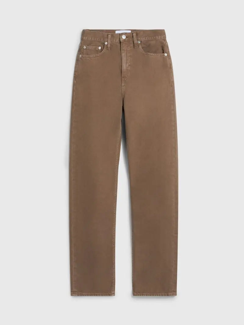 CALVIN KLEIN HIGH RISE STRAIGHT JEANS - BROWN