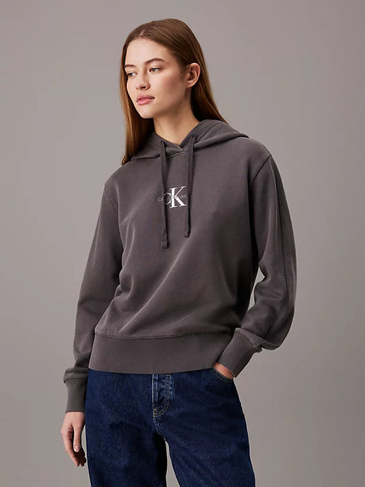 Calvin Klein Washed Cotton Monogram Hoodie