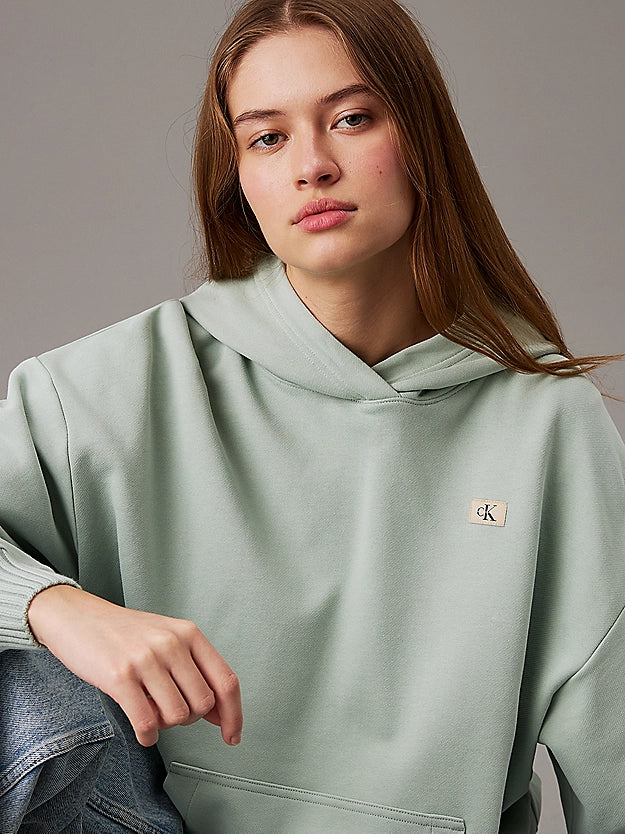 Calvin Klein Jeans - Relaxed Cotton Terry Hoodie - Jadeite