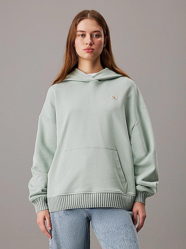 Calvin Klein Jeans - Relaxed Cotton Terry Hoodie - Jadeite