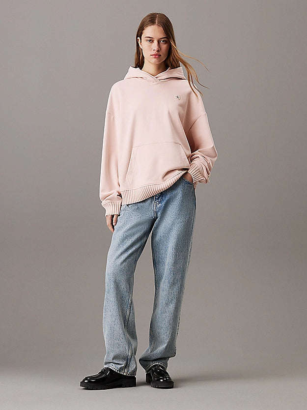 Calvin Klein Jeans - Relaxed Cotton Terry Hoodie - Peach Whip