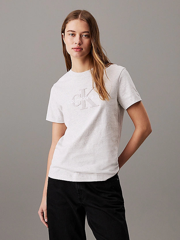 Calvin Klein Chenille Monogram T-shirt - Grey