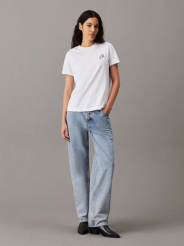 Calvin Klein Jeans - Embroidered Logo T-Shirt - Bright White