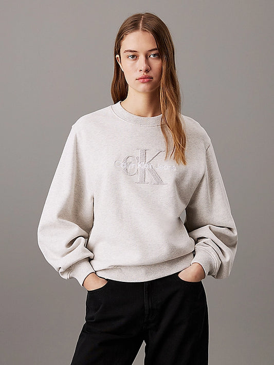 Calvin Klein - Relaxed Chenille Monogram Sweatshirt - Grey