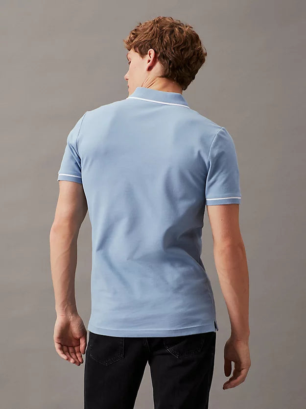 Slim Polo Shirt - Faded Denim