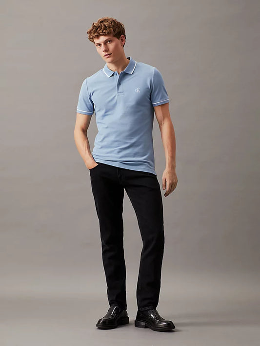 Slim Polo Shirt - Faded Denim