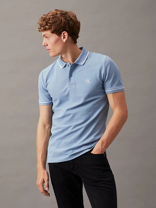 Slim Polo Shirt - Faded Denim