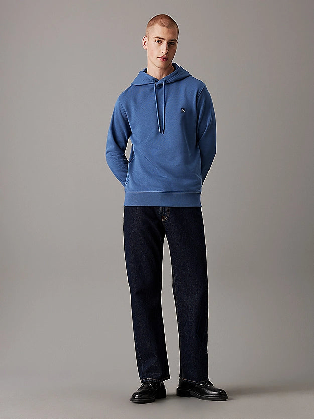 Calvin Klein - Cotton Terry Badge Hoodie - Blue Coast