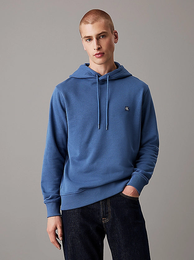 Calvin Klein - Cotton Terry Badge Hoodie - Blue Coast