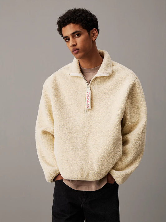 Relaxed Sherpa Half Zip Jacket - Harbor Haze