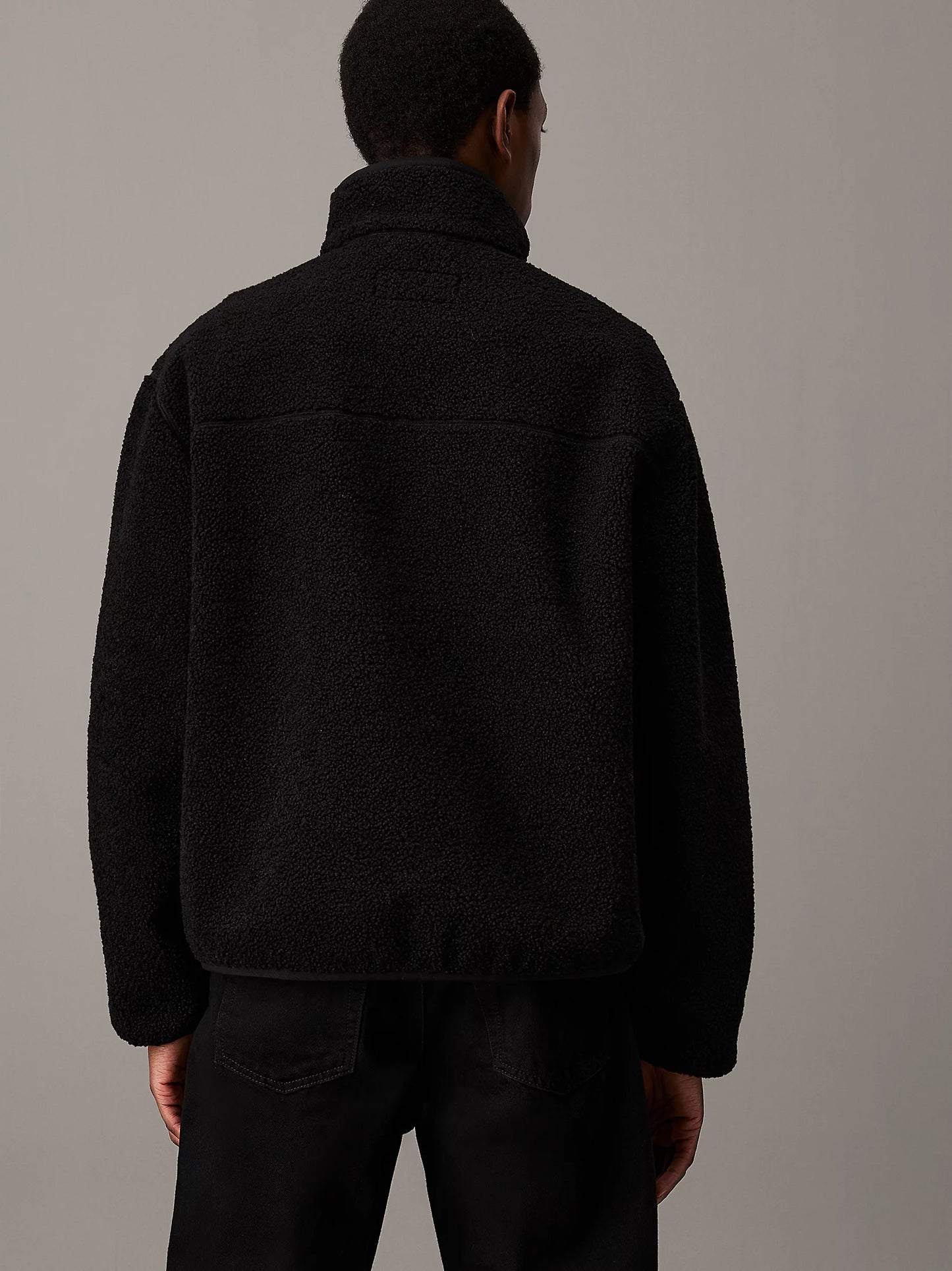 Relaxed Sherpa Half Zip Jacket - CK Black