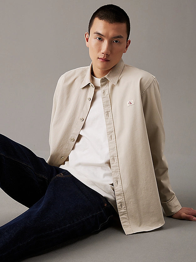 Calvin Klein Jeans - Relaxed Cotton Twill Shirt - Pelican