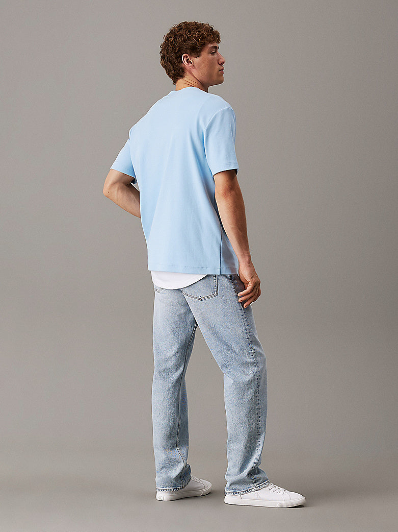 Cotton Stretch Badge T-Shirt - Blue Bell