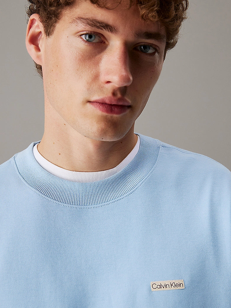 Cotton Stretch Badge T-Shirt - Blue Bell