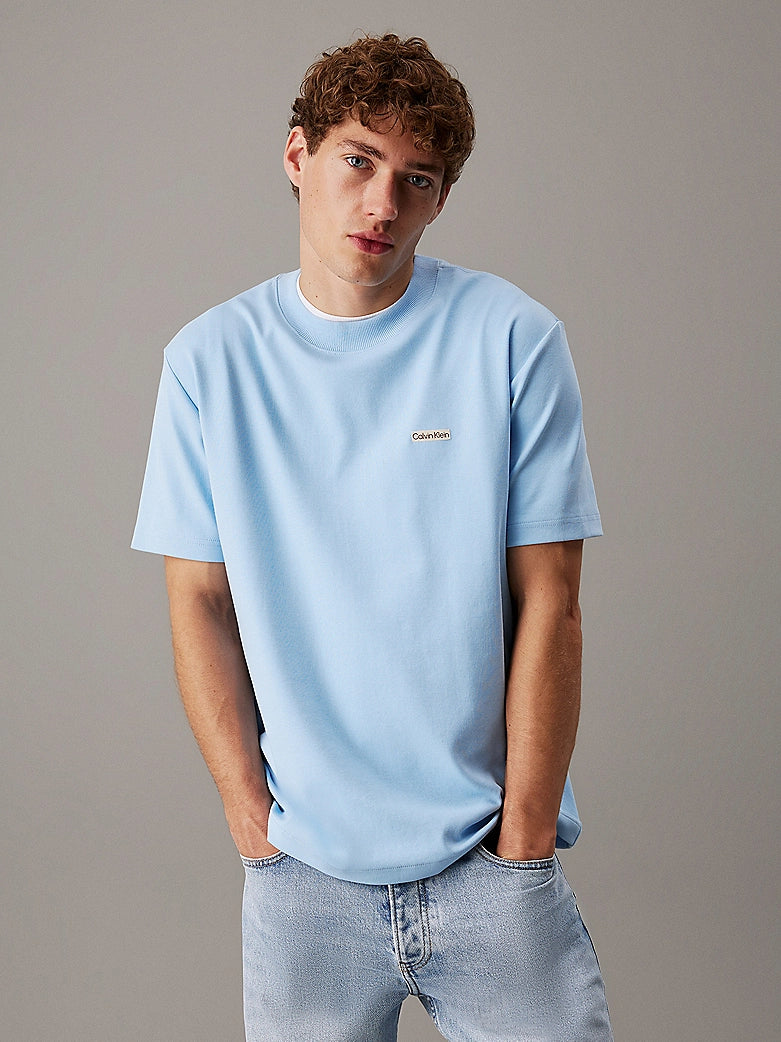 Cotton Stretch Badge T-Shirt - Blue Bell