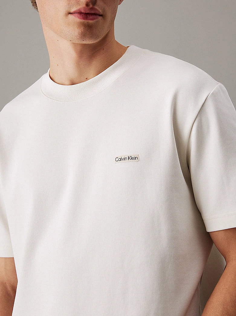 Cotton Stretch Badge T-Shirt - Tofu