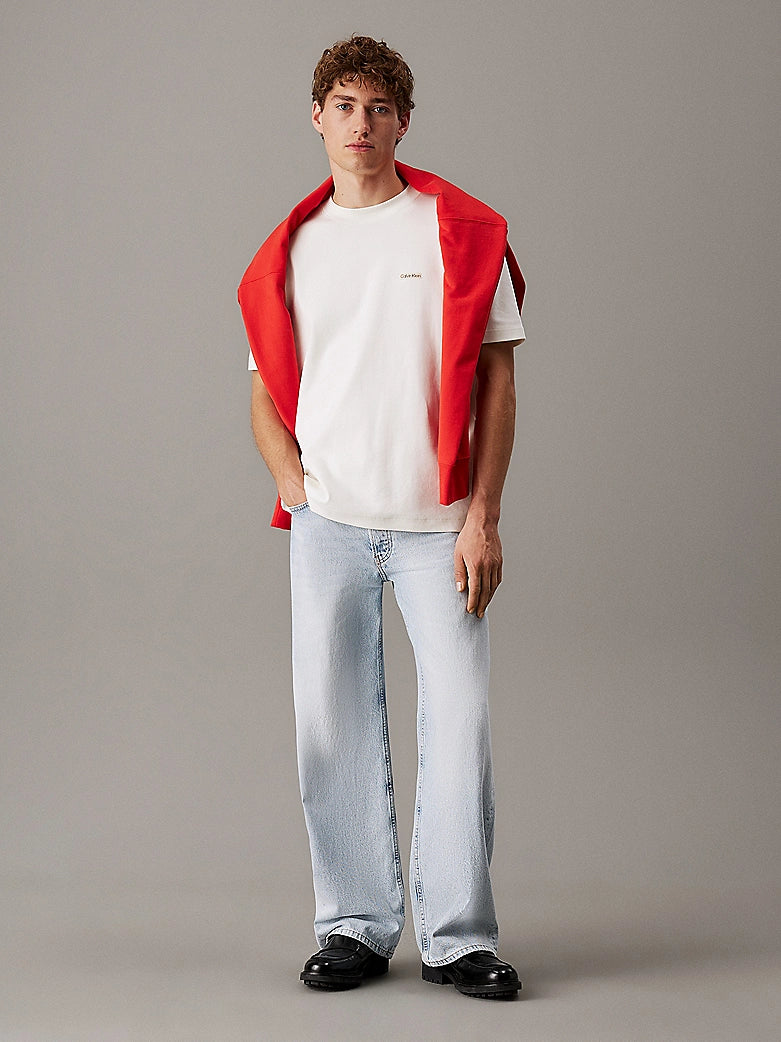 Cotton Stretch Badge T-Shirt - Tofu